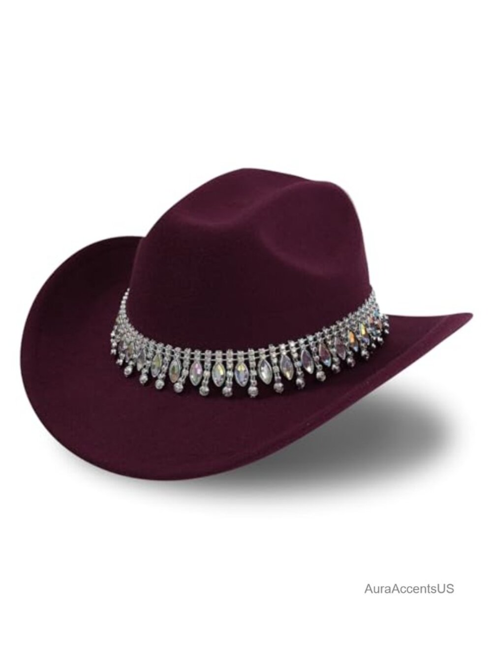 Rhinestone Cowgirl Hat Western Cowboy Sequin Wide Brim Hat